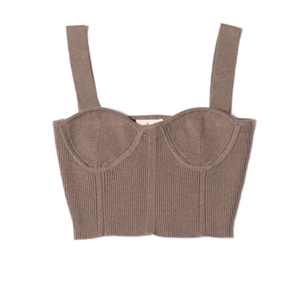 Ubari knit Luxe Rib Top in Pebble size Large